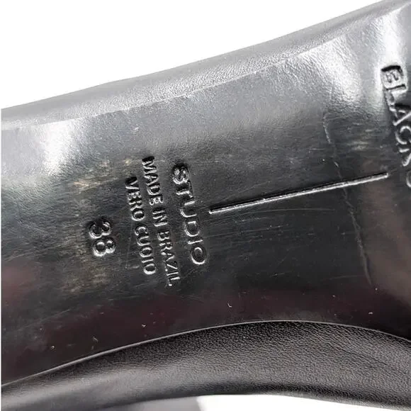 Black Suede Studio Kath 80 Knee High Boots Women's Black Leather Size US7.5 EU38 - Picture 7 of 13